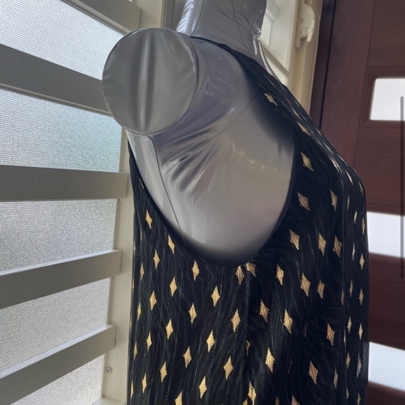 Night Black, Green and Gold mini dress - Picture 4 of 8